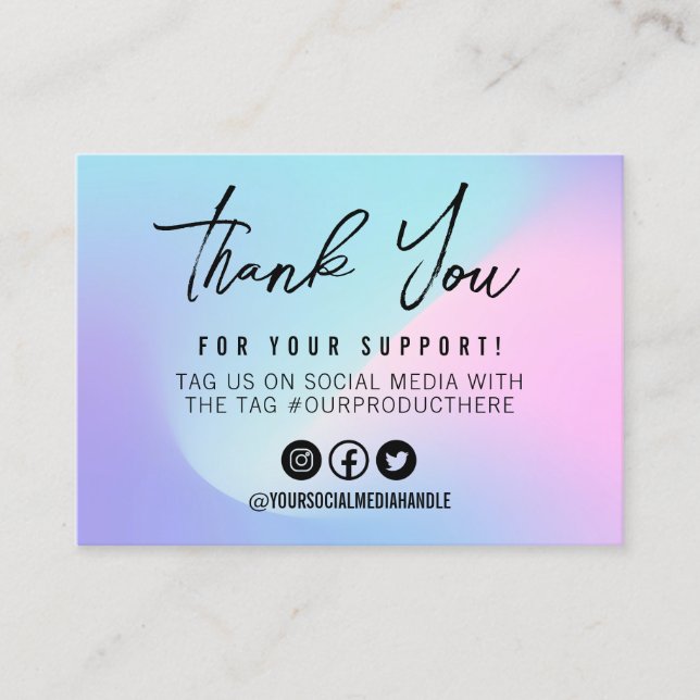 Tarjeta De Visita Aqua Caligrafía Rosa Papel Pastel Insertar (Anverso)