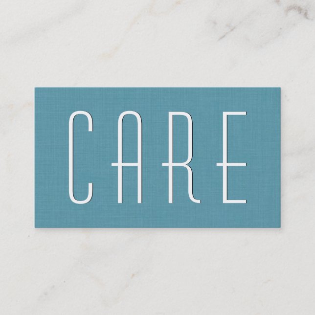 Tarjeta De Visita Aqua CAREGIVER Estilo simple V41 (Anverso)