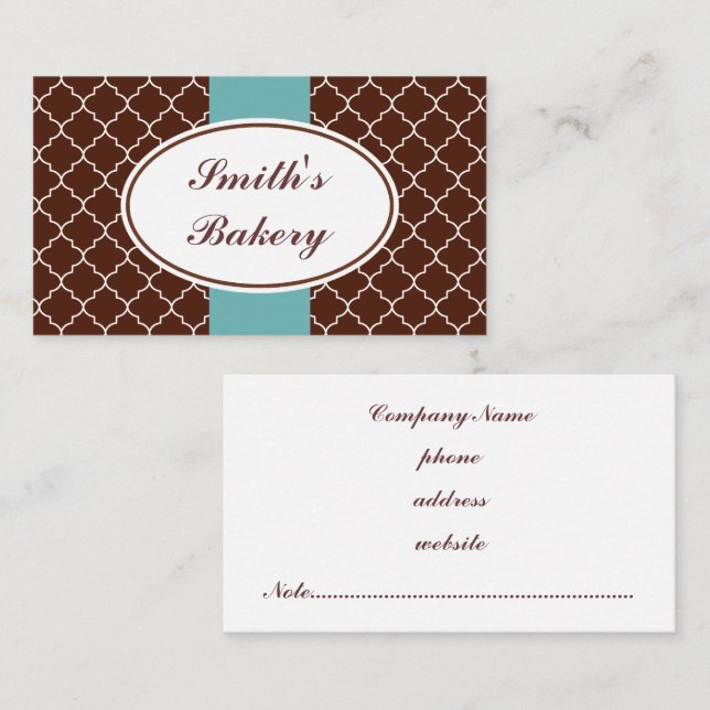 Tarjeta de visita Aqua Chocolate (Anverso / Reverso)