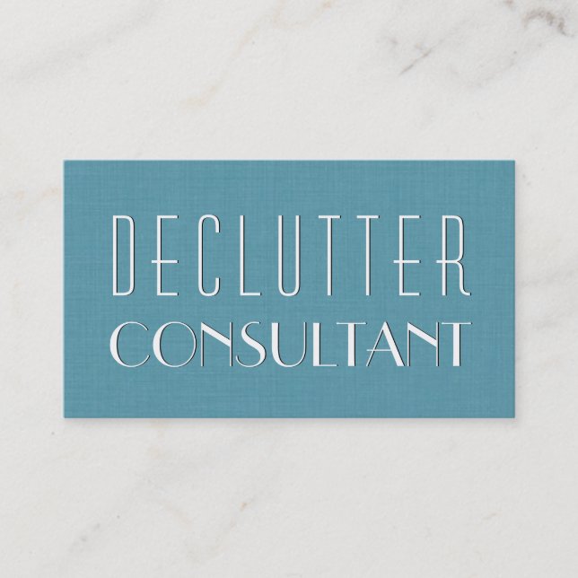 Tarjeta De Visita Aqua DECLUTTER CONSULTANT Simple Style V08 (Anverso)