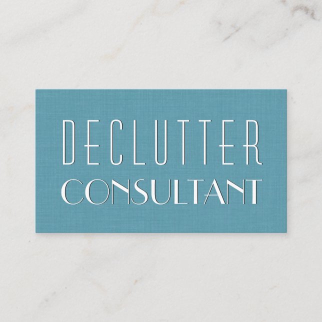 Tarjeta De Visita Aqua DECLUTTER CONSULTANT Simple Style V08 (Anverso)