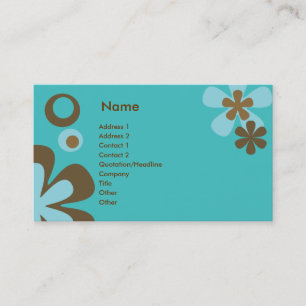 Tarjeta De Visita Aqua Flowers