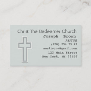 Tarjeta De Visita Aqua Graphic Christian Cross Religión Misionero