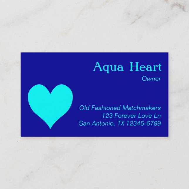 Tarjeta De Visita Aqua Heart (Anverso)