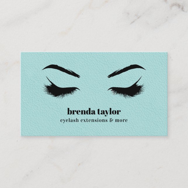 Tarjeta De Visita AQUA LEATHER moda Eyelash Browbar profesional (Anverso)