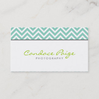 Tarjeta De Visita Aqua Modern Chevron Stripes