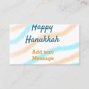 Tarjeta De Visita Aqua naranja feliz Hanukkah agregar mensaje de tex