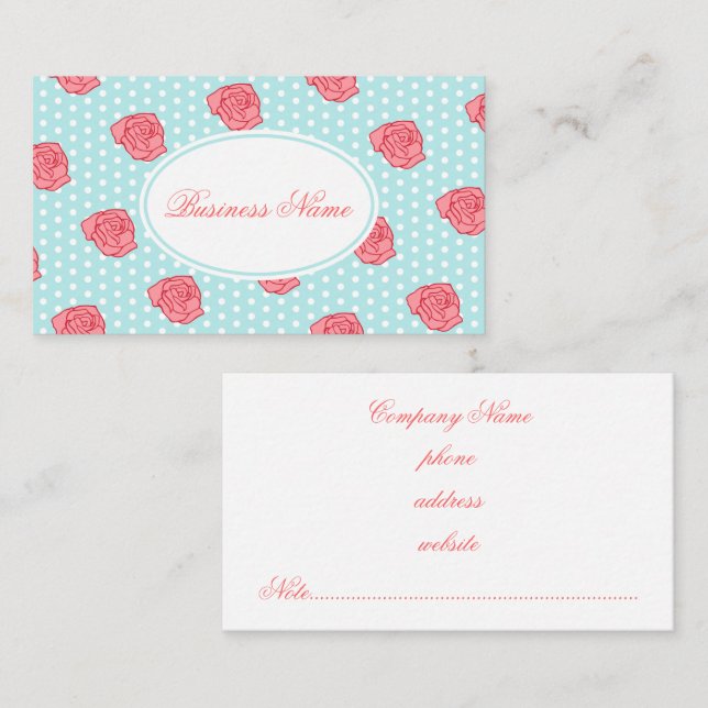 Tarjeta de visita Aqua Rosa (Anverso / Reverso)