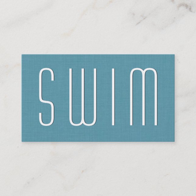 Tarjeta De Visita Aqua SWIMMING COACH Simple Style V35 (Anverso)