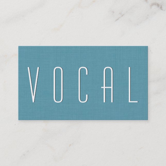 Tarjeta De Visita Aqua VOCAL COACH Simple Style V52 (Anverso)