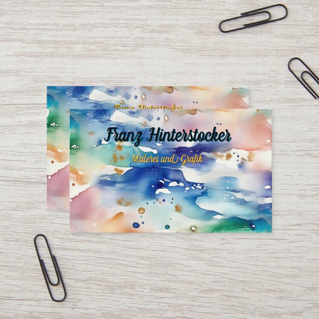 Tarjeta De Visita Aquarell (Anverso/Reverso In Situ)