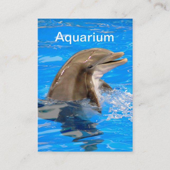 Tarjeta de visita Aquarium con delfín (Anverso)