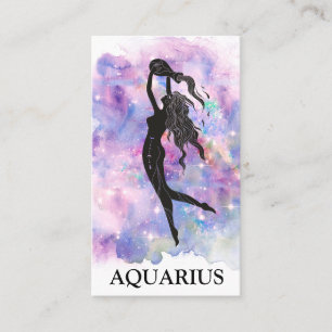 Tarjeta De Visita *~* AQUARIUS Lecturas Astrológicas Zodiacas Azules