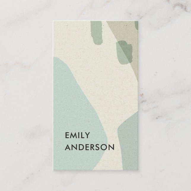 TARJETA DE VISITA AQUÍ SUAVE AZUL MODERNO ARTE ARTÍSTICO ABSTRACTO (Anverso)