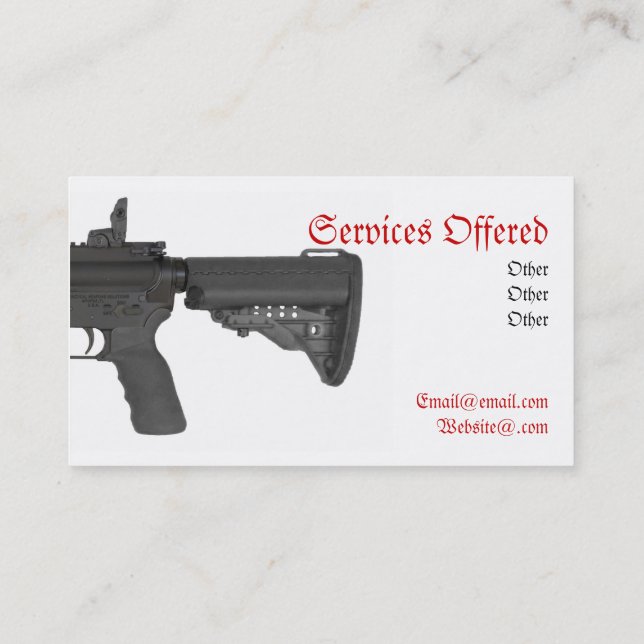 tarjeta de visita Ar-15 del 1/2 el 1/2 (Reverso)