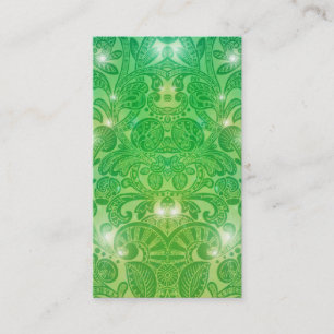 Tarjeta De Visita Arabesque del Victorian, ALAMEDA en verde