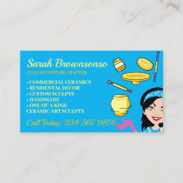 Tarjeta De Visita Araña azul cerámica de cerámica Lady Boss Crafter