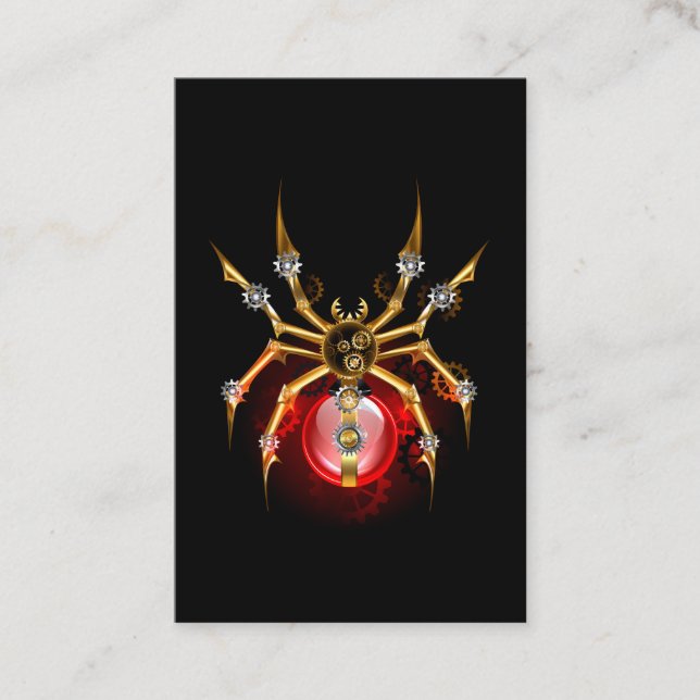 Tarjeta De Visita Araña de vapor sobre negro (Anverso)