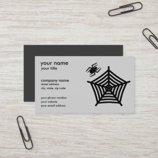 Tarjeta De Visita Araña negra y silueta web horizontal