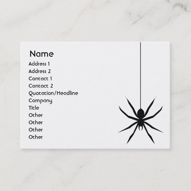 Tarjeta De Visita Araña - rechoncha (Anverso)