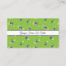 Tarjeta De Visita Arándanos de arándano verde a mesa