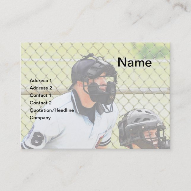 Tarjeta De Visita árbitro de béisbol (Anverso)