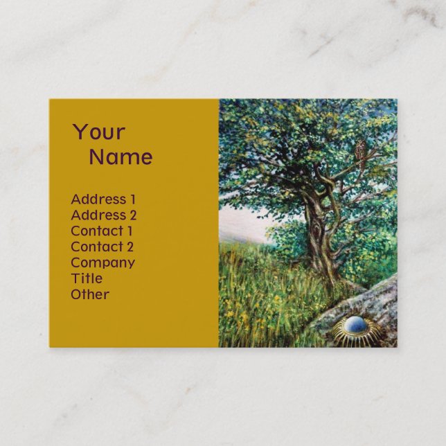 Tarjeta De Visita ÁRBOL AURORA / ÁRBOL MAGIC, verde, azul, amarillo (Anverso)