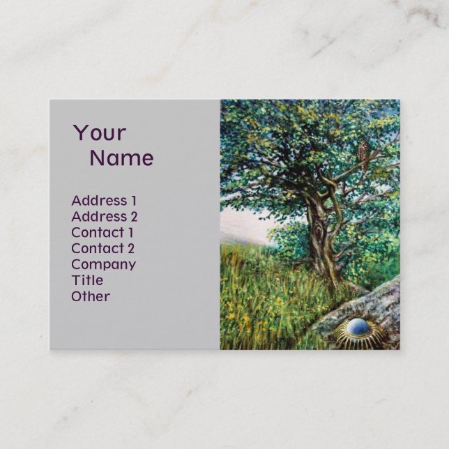 Tarjeta De Visita ÁRBOL AURORA / ÁRBOL MAGIC, verde, azul, gris (Anverso)