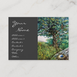 Tarjeta De Visita ÁRBOL AURORA / ÁRBOL MAGIC, verde, azul, gris