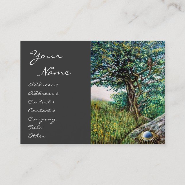 Tarjeta De Visita ÁRBOL AURORA / ÁRBOL MAGIC, verde, azul, gris (Anverso)
