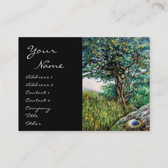 Tarjeta De Visita ÁRBOL AURORA / ÁRBOL MAGIC, verde, azul, negro (Anverso)