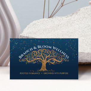 Tarjeta De Visita Árbol Caprichoso de la Vida Entrenador Bienestar H