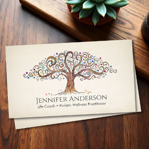 Tarjeta De Visita Árbol Caprichoso de la Vida Entrenador Bienestar H