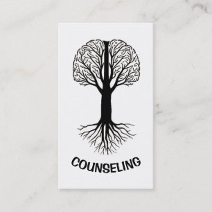 Tarjeta De Visita Árbol cerebral con raíces