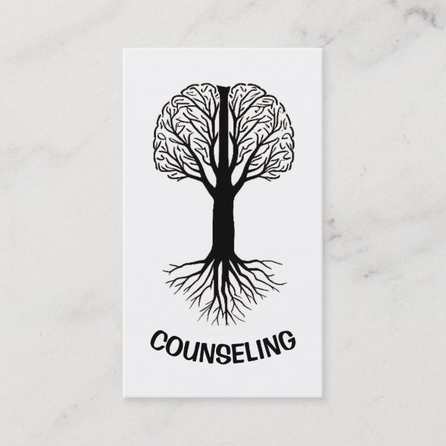 Tarjeta De Visita Árbol cerebral con raíces (Anverso)