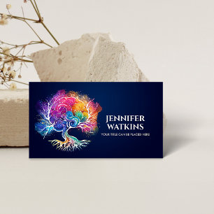 Tarjeta De Visita Árbol cerebral de la vida - Flujo colorido