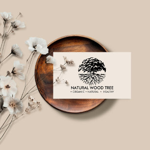 Tarjeta De Visita Árbol de bosque negro beige