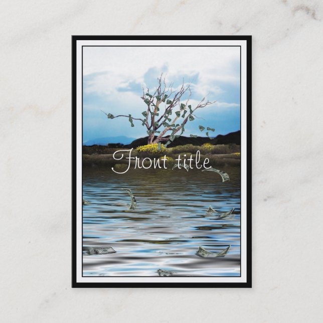 Tarjeta De Visita Árbol de dinero en un día de viento (Anverso)