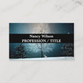 Tarjeta De Visita Árbol de escarcha por la noche