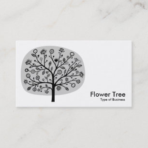 Tarjeta De Visita Árbol de flores - Gris claro