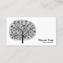 Tarjeta De Visita Árbol de flores - Gris claro