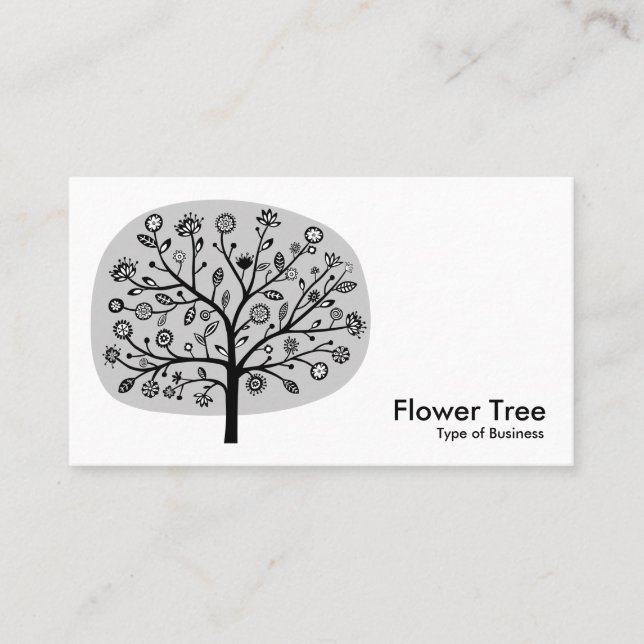 Tarjeta De Visita Árbol de flores - Gris claro (Anverso)