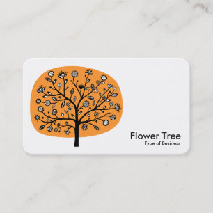Tarjeta De Visita Árbol de flores - Naranja ligero