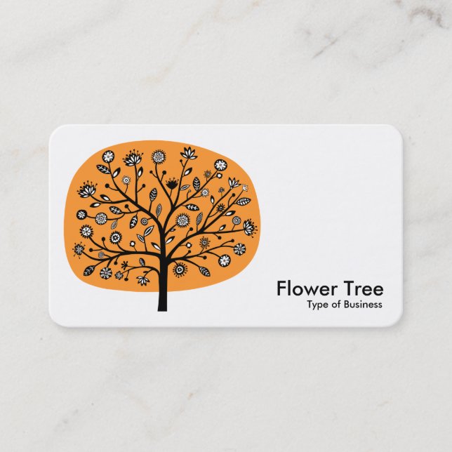 Tarjeta De Visita Árbol de flores - Naranja ligero (Anverso)