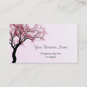 Tarjeta De Visita Árbol de flores rosadas