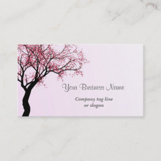 Tarjeta De Visita Árbol de flores rosadas