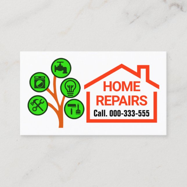 Tarjeta De Visita Árbol de herramientas de mano creativo (Anverso)