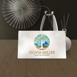 Tarjeta De Visita Árbol de la vida - acuarela