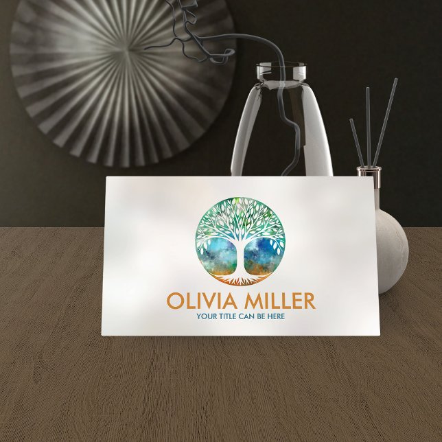 Tarjeta De Visita Árbol de la vida - acuarela (Subido por el creador)