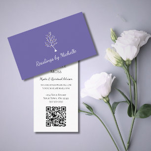 Tarjeta De Visita Árbol de la Vida Asesor Psíquico Simple Púrpura